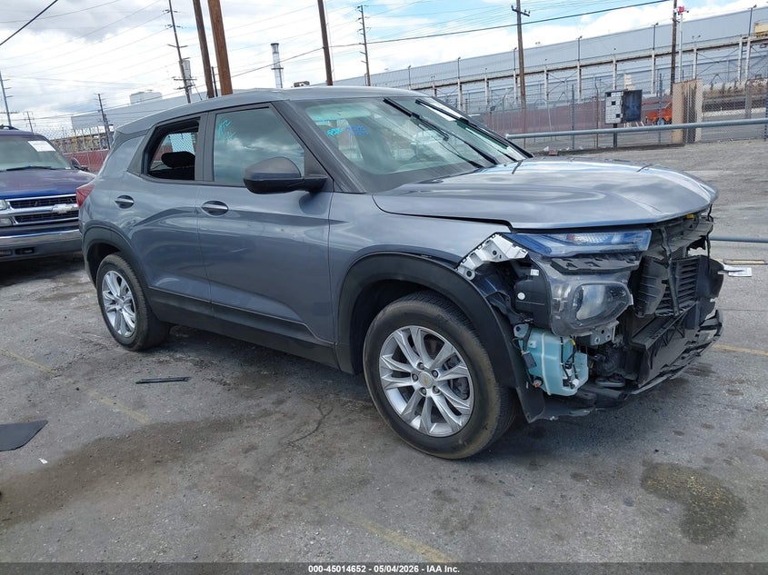 2021 Chevrolet Trailblazer VIN KL79MMS25MB011696 IAAI salvage auction — FRONT END, Salvage (California), sold $1,550 on 2026-07-28 (photo 1)