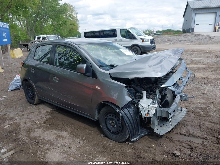 2021 Mitsubishi Mirage VIN ML32AUHJ7MH006513 IAAI salvage auction — FRONT END, Wait Title, sold $625 on 2026-07-08 (photo 1)