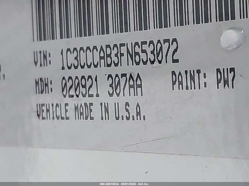 2015 Chrysler 200 VIN 1C3CCCAB3FN653072 IAAI salvage auction — FRONT END, Original (Texas), sold $325 on 2026-07-11 (photo 9)
