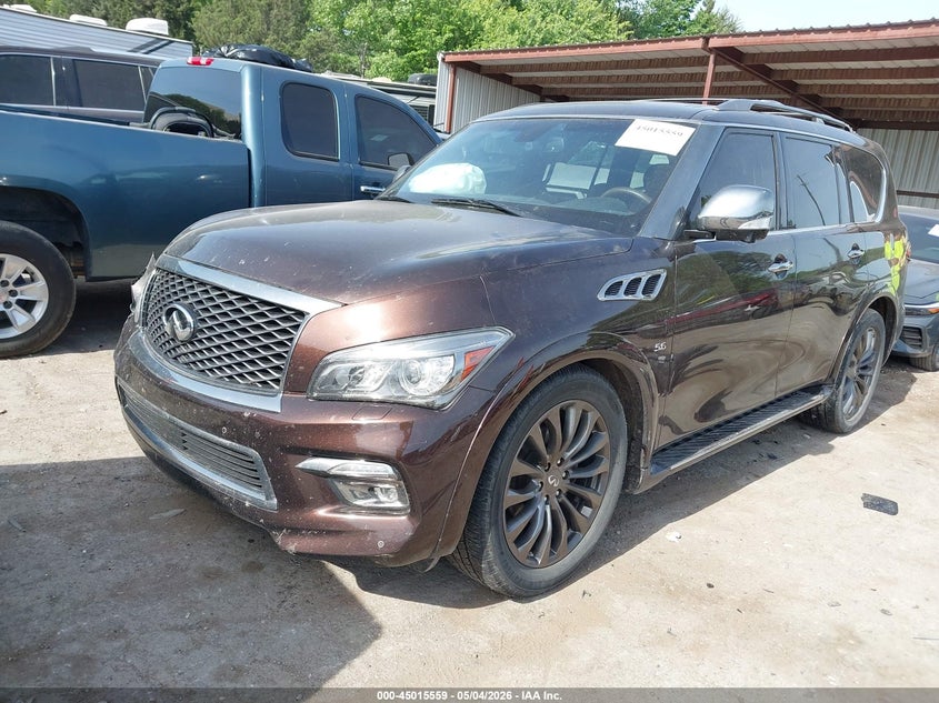 2016 Infiniti Qx80 VIN JN8AZ2NE5G9122311 IAAI salvage auction — RIGHT SIDE, Junk (Oklahoma), sold $2,275 on 2026-07-08 (photo 2)