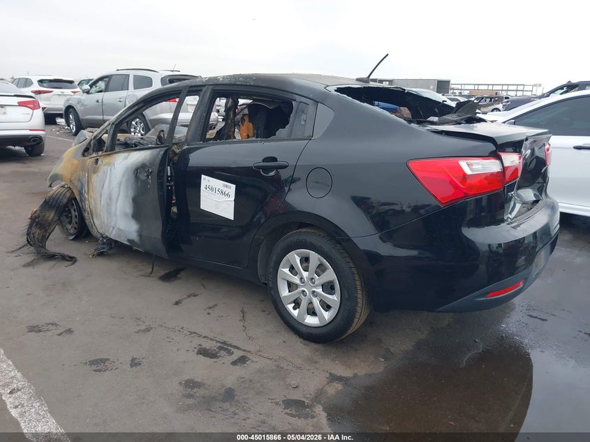 2013 Kia Rio VIN KNADM4A35D6219090 IAAI salvage auction — EXTERIOR BURN, Non-Repairable (Arizona), sold $225 on 2026-07-07 (photo 3)