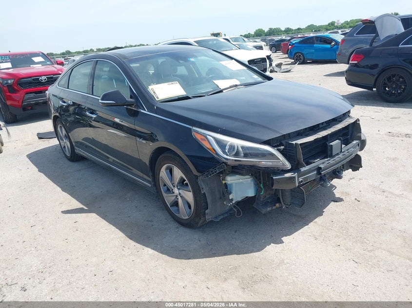 2017 Hyundai Sonata VIN KMHE34L33HA067624 IAAI salvage auction — FRONT END, Original (Texas), sold $2,775 on 2026-07-07 (photo 1)