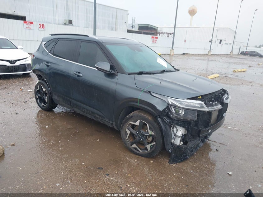 2024 Kia Seltos VIN KNDER2AA3R7500687 IAAI salvage auction — FRONT & REAR, Original (Texas), sold $3,750 on 2026-07-16 (photo 1)