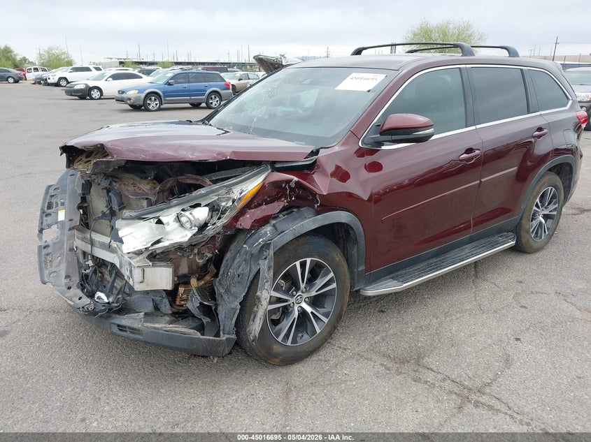 2019 Toyota Highlander VIN 5TDZZRFHXKS351139 IAAI salvage auction — FRONT END, Salvage (Arizona), sold $3,500 on 2026-07-12 (photo 2)