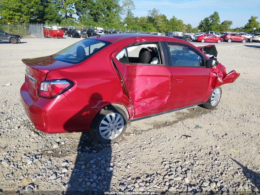 2023 Mitsubishi Mirage VIN ML32FUFJ0PHF03494 IAAI salvage auction — FRONT END, Salvage Title, sold $100 on 2026-07-15 (photo 4)
