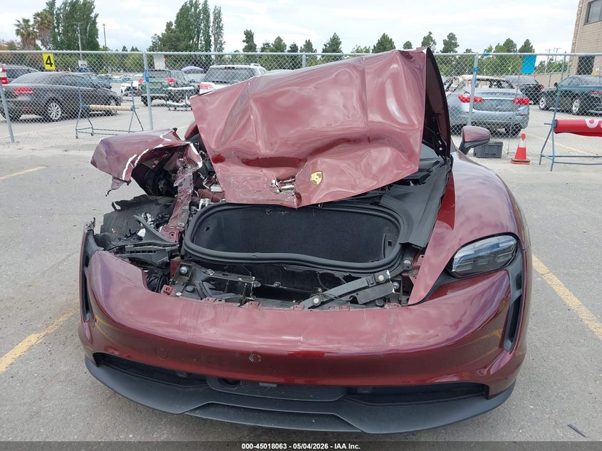2022 Porsche Taycan VIN WP0AA2Y19NSA17114 IAAI salvage auction — FRONT END, Salvage Title, sold $16,850 on 2026-08-17 (photo 6)