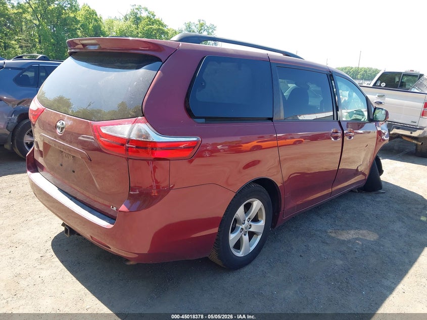 2015 Toyota Sienna VIN 5TDKK3DC9FS648662 IAAI salvage auction — FRONT END, Salvage - Greater Than 75% (Maryland), sold $1,500 on 2026-07-22 (photo 4)