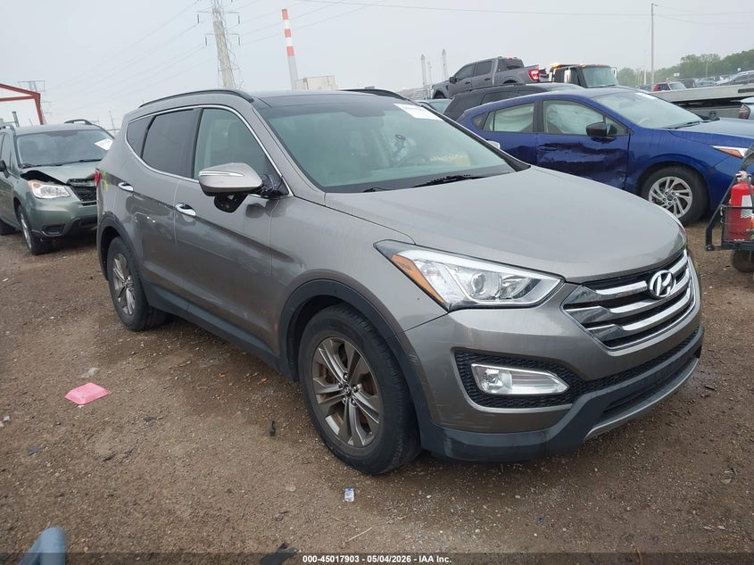2014 Hyundai Santa fe VIN 5XYZU3LB9EG150099 IAAI salvage auction — LEFT SIDE, Clear (Indiana), sold $2,550 on 2026-07-22 (photo 1)