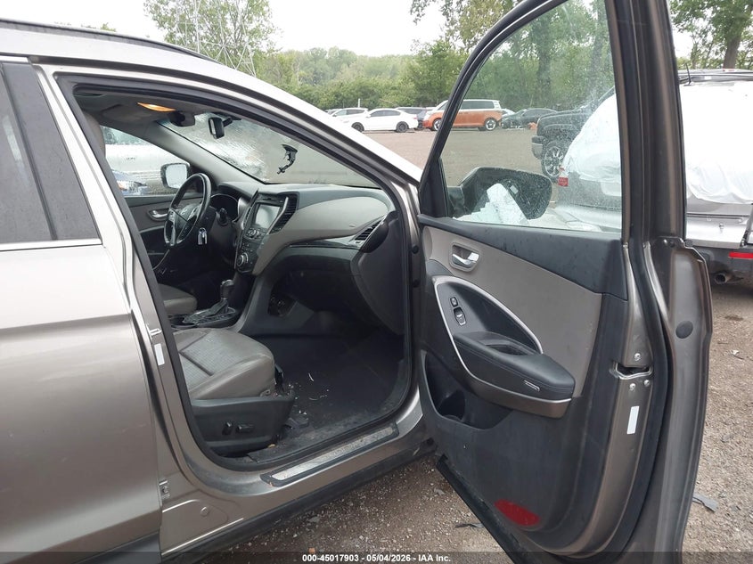 2014 Hyundai Santa fe VIN 5XYZU3LB9EG150099 IAAI salvage auction — LEFT SIDE, Clear (Indiana), sold $2,550 on 2026-07-22 (photo 5)