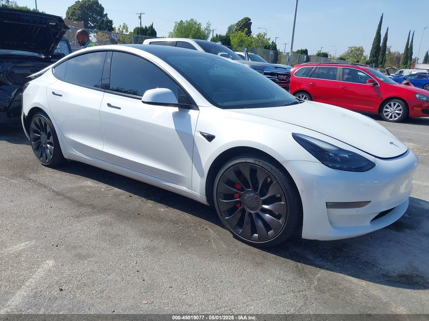 2022 Tesla Model 3 VIN 5YJ3E1EC9NF295289 IAAI salvage auction — REAR END, Salvage (California), sold $9,500 on 2026-07-16 (photo 1)