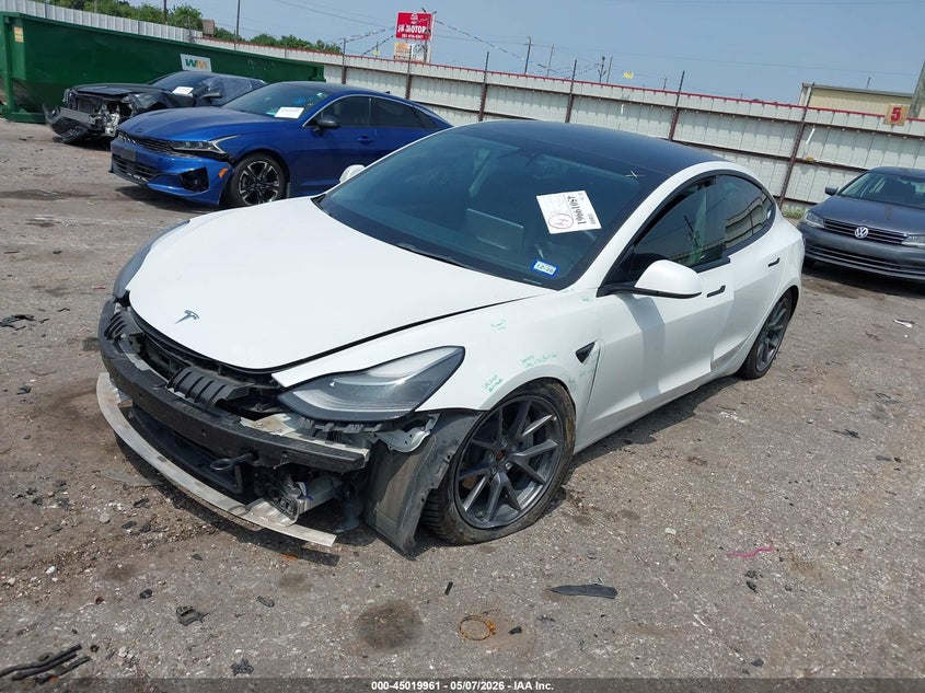 2022 Tesla Model 3 VIN 5YJ3E1EB4NF109908 IAAI salvage auction — FRONT END, Original (Texas), sold $9,200 on 2026-07-30 (photo 2)