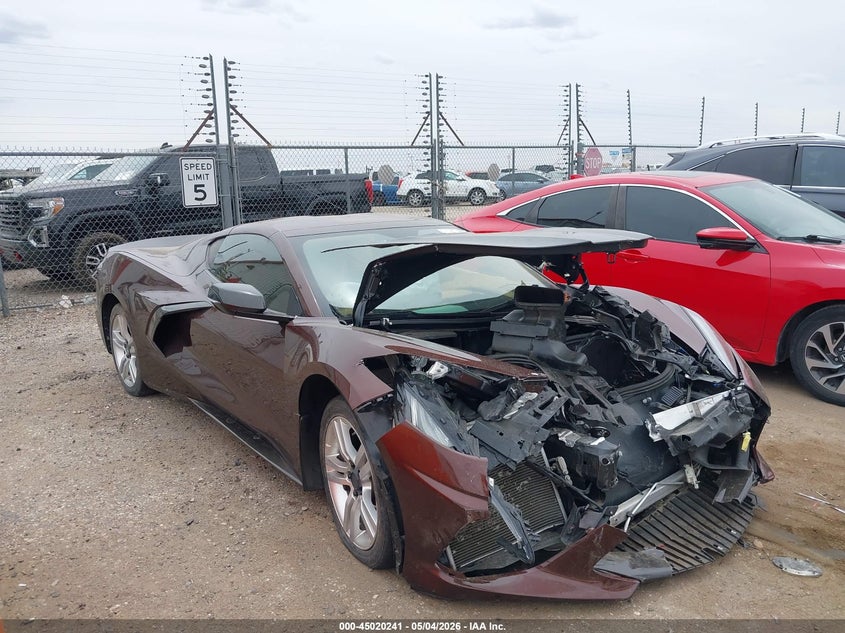 2022 Chevrolet Corvette VIN 1G1YC2D40N5108883 IAAI salvage auction — FRONT END, Salvage (Texas), sold $20,450 on 2026-07-20 (photo 1)