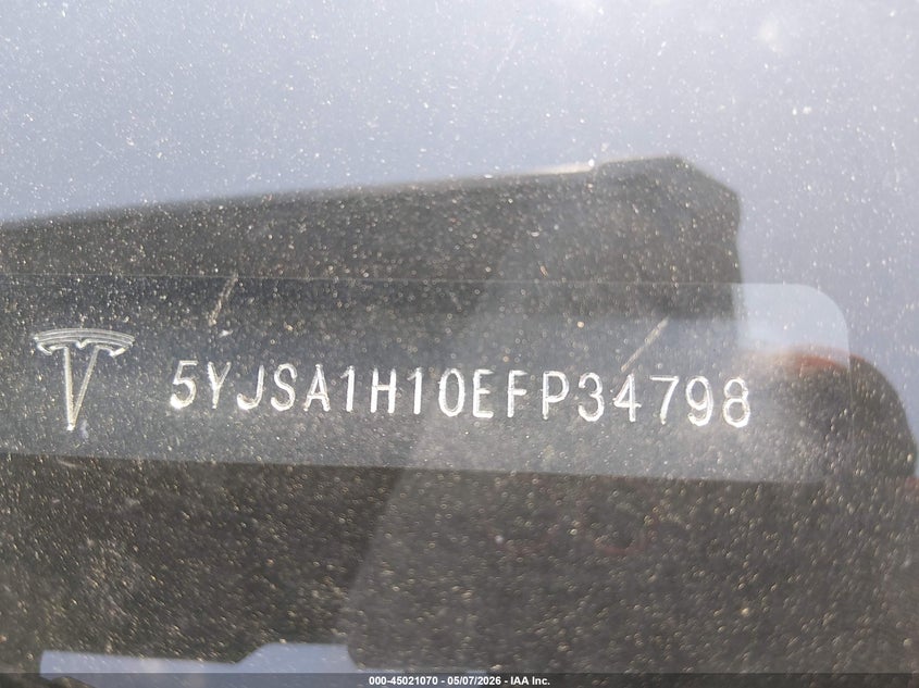 2014 Tesla Model s VIN 5YJSA1H10EFP34798 IAAI salvage auction — LEFT SIDE, Salvage (Idaho), sold $2,050 on 2026-07-11 (photo 9)