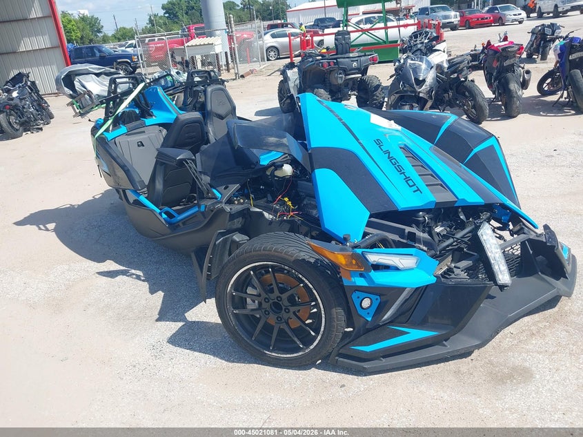 2020 Polaris Slingshot VIN 57XAARHB7L8138014 IAAI salvage auction — FRONT END, Salvage (Texas), sold $6,100 on 2026-07-08 (photo 1)
