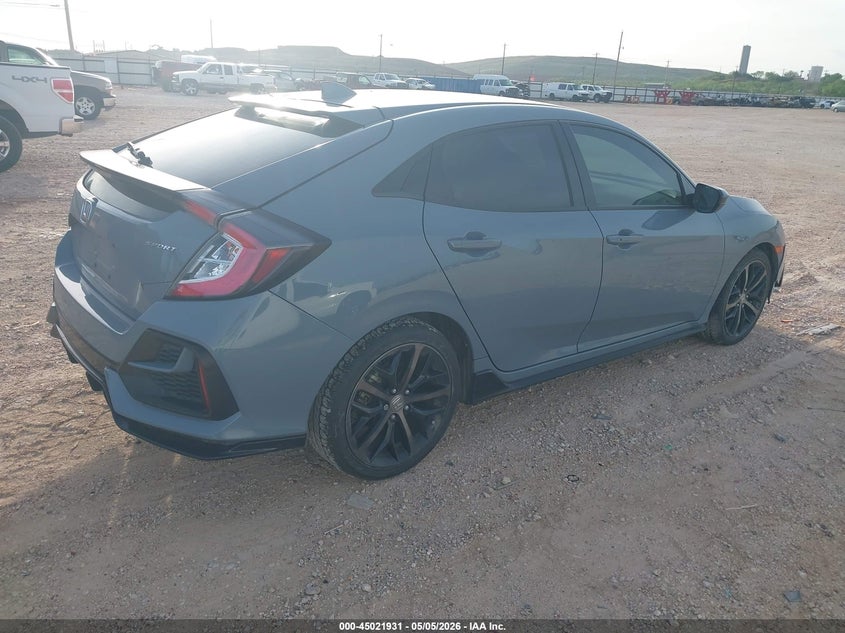 2021 Honda Civic VIN SHHFK7H40MU232365 IAAI salvage auction — RIGHT FRONT, Original (Texas), sold $7,800 on 2026-07-30 (photo 4)