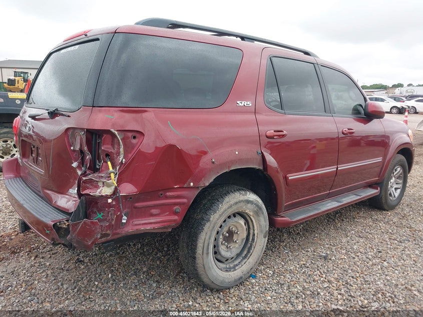 2007 Toyota Sequoia VIN 5TDZT34A07S288029 IAAI salvage auction — RIGHT REAR, Salvage (Alabama), sold $275 on 2026-07-21 (photo 4)