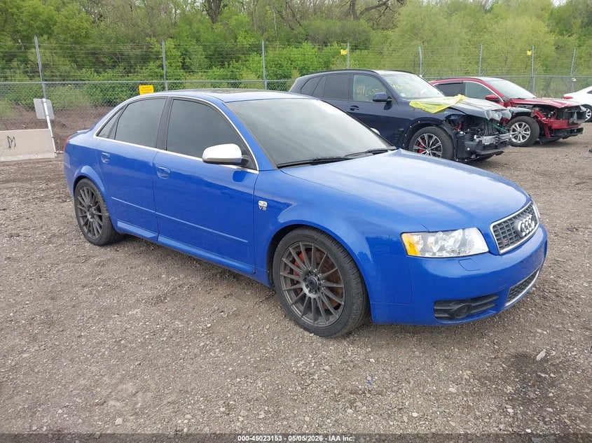 2004 Audi S4 VIN WAUPL68E54A228260 IAAI salvage auction — LEFT FRONT, Salvage (Illinois), sold $700 on 2026-07-08 (photo 1)
