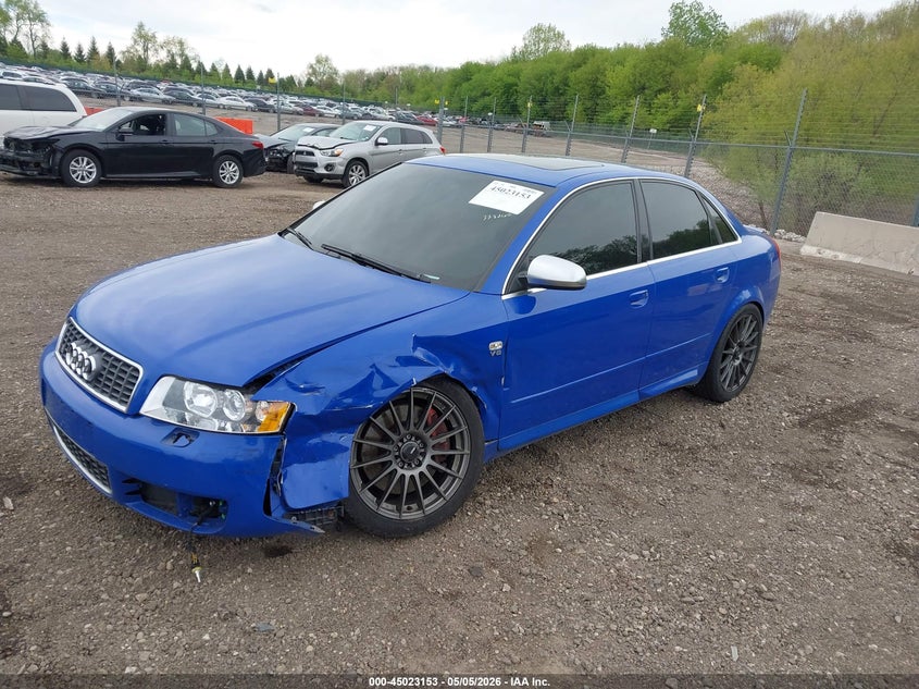 2004 Audi S4 VIN WAUPL68E54A228260 IAAI salvage auction — LEFT FRONT, Salvage (Illinois), sold $700 on 2026-07-08 (photo 2)