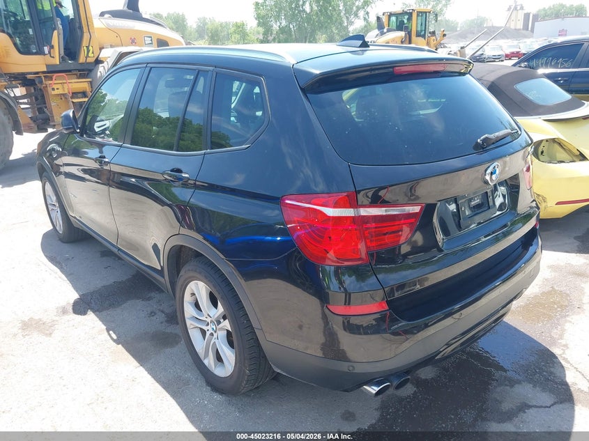 2017 BMW X3 VIN 5UXWX7C53H0U42383 IAAI salvage auction — HAIL, Salvage (Kansas), sold $3,500 on 2026-07-08 (photo 3)