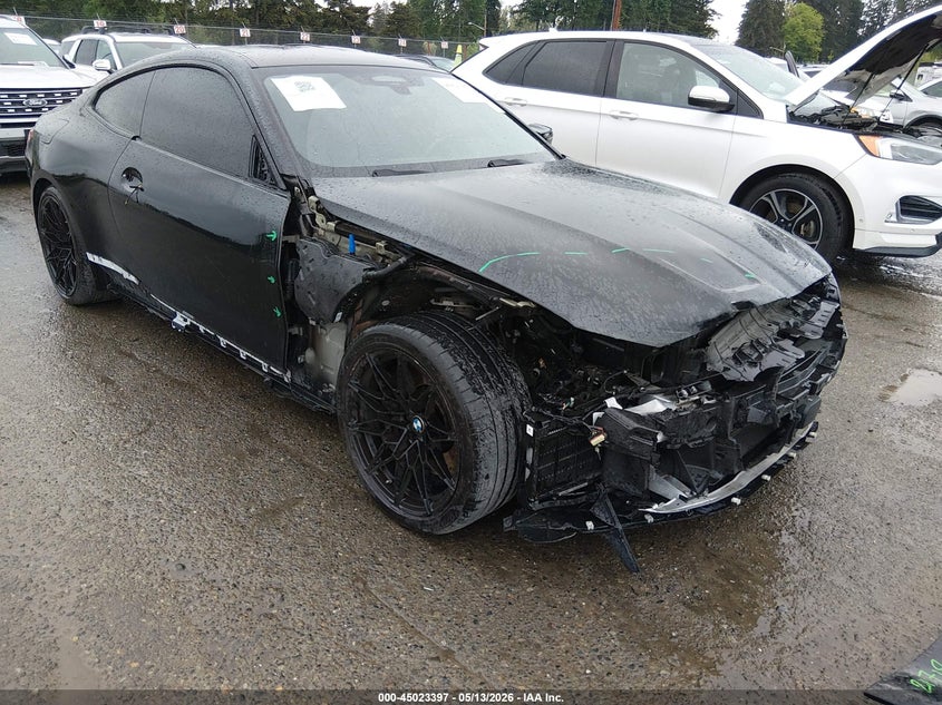 2023 BMW M4 VIN WBS43AZ00PCM29450 IAAI salvage auction — RIGHT FRONT, Bill Of Sale (Washington), sold $25,250 on 2026-07-30 (photo 1)