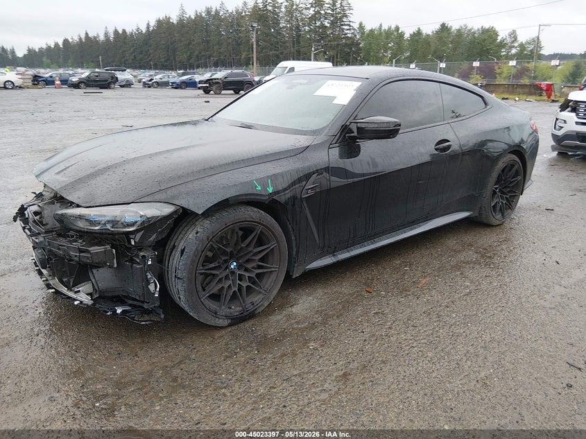 2023 BMW M4 VIN WBS43AZ00PCM29450 IAAI salvage auction — RIGHT FRONT, Bill Of Sale (Washington), sold $25,250 on 2026-07-30 (photo 2)