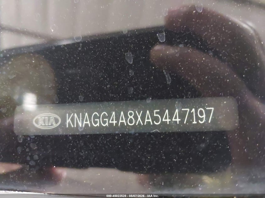 2010 Kia Optima VIN KNAGG4A8XA5447197 IAAI salvage auction — FRONT END, Salvage (Illinois), sold $25 on 2026-07-28 (photo 9)