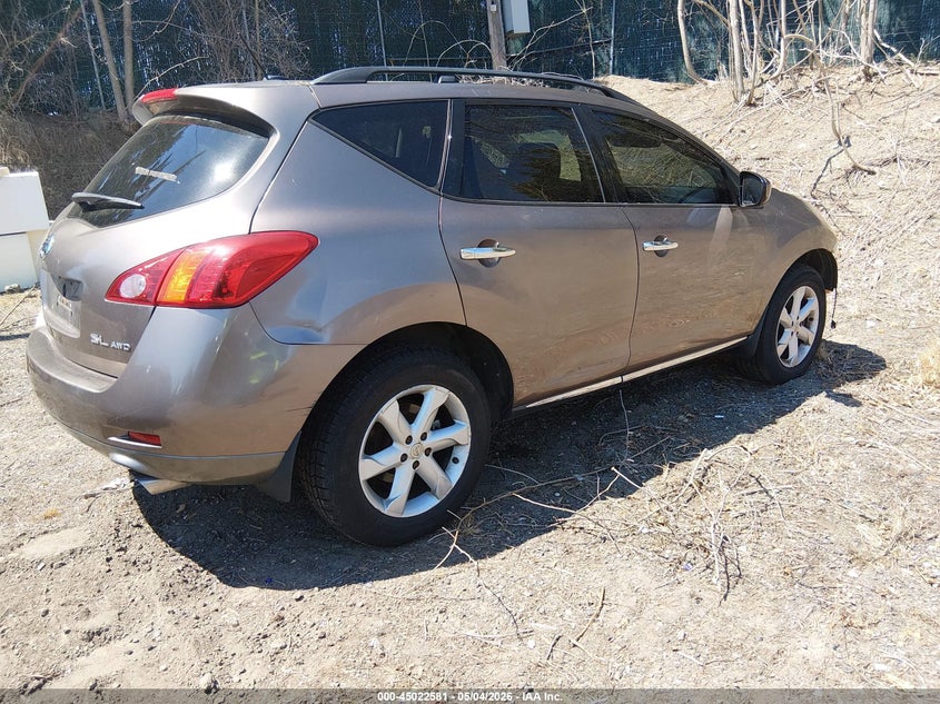 2009 Nissan Murano VIN JN8AZ18W79W151490 IAAI salvage auction — FRAME DAMAGE, Salvage (Idaho), sold $250 on 2026-07-07 (photo 4)