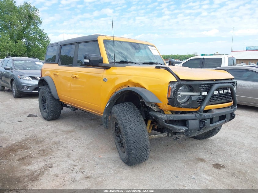 2021 Ford Bronco VIN 1FMEE5DP6MLA99810 IAAI salvage auction — FRONT END, Clear (Oklahoma), sold $14,600 on 2026-07-31 (photo 1)