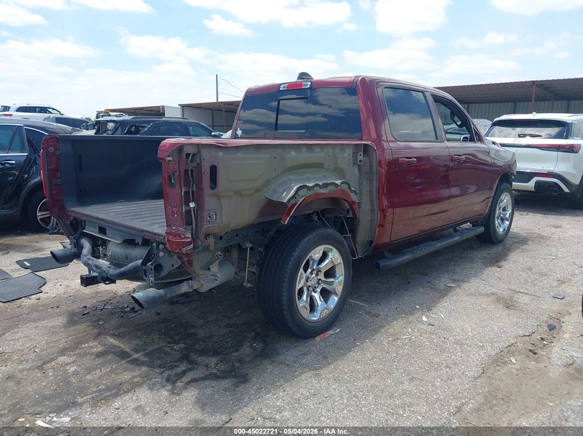 2019 Ram 1500 VIN 1C6RREFT6KN905707 IAAI salvage auction — FRONT & REAR, Original (Texas), sold $4,050 on 2026-07-11 (photo 4)