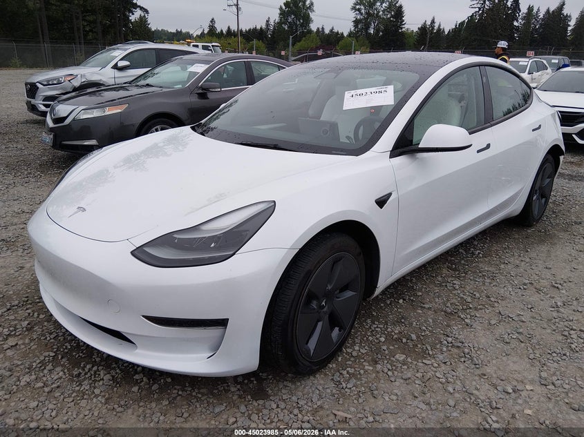 2023 Tesla Model 3 VIN 5YJ3E1EA2PF466644 IAAI salvage auction — REAR END, Bill Of Sale (Washington), sold $9,800 on 2026-07-12 (photo 2)