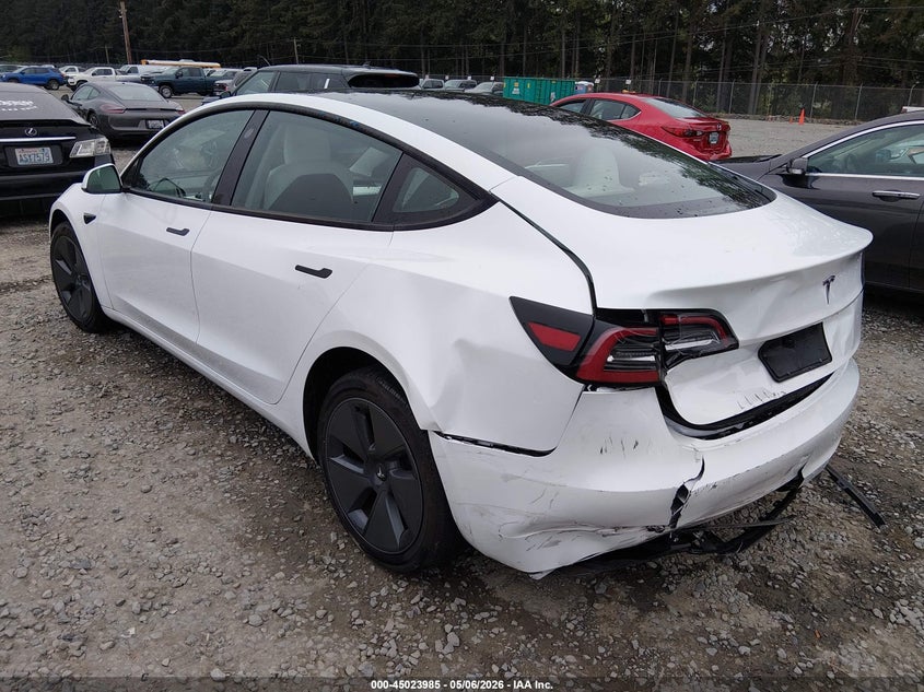 2023 Tesla Model 3 VIN 5YJ3E1EA2PF466644 IAAI salvage auction — REAR END, Bill Of Sale (Washington), sold $9,800 on 2026-07-12 (photo 3)