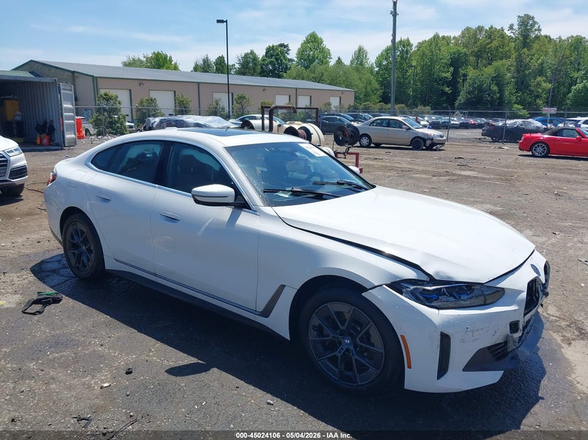 2022 BMW I4 VIN WBY73AW06NFN11590 IAAI salvage auction — FRONT END, Salvage (Virginia), sold $11,100 on 2026-07-10 (photo 1)