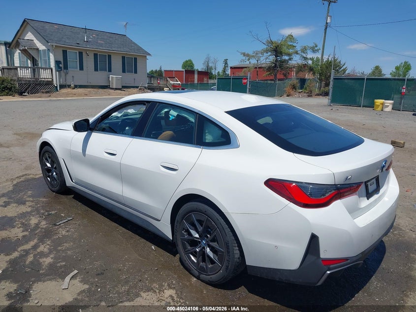 2022 BMW I4 VIN WBY73AW06NFN11590 IAAI salvage auction — FRONT END, Salvage (Virginia), sold $11,100 on 2026-07-10 (photo 3)