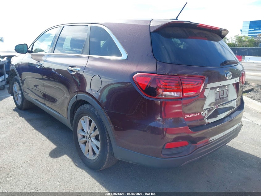 2019 Kia Sorento VIN 5XYPG4A39KG535836 IAAI salvage auction — THEFT, Salvage (California), sold $900 on 2026-07-30 (photo 3)