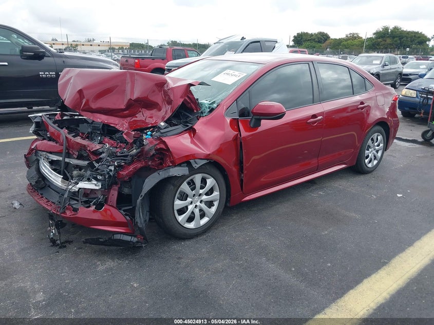 2022 Toyota Corolla VIN JTDEPMAE9NJ201769 IAAI salvage auction — LEFT FRONT, Certificate Of Destruction (Florida), sold $2,625 on 2026-07-09 (photo 2)