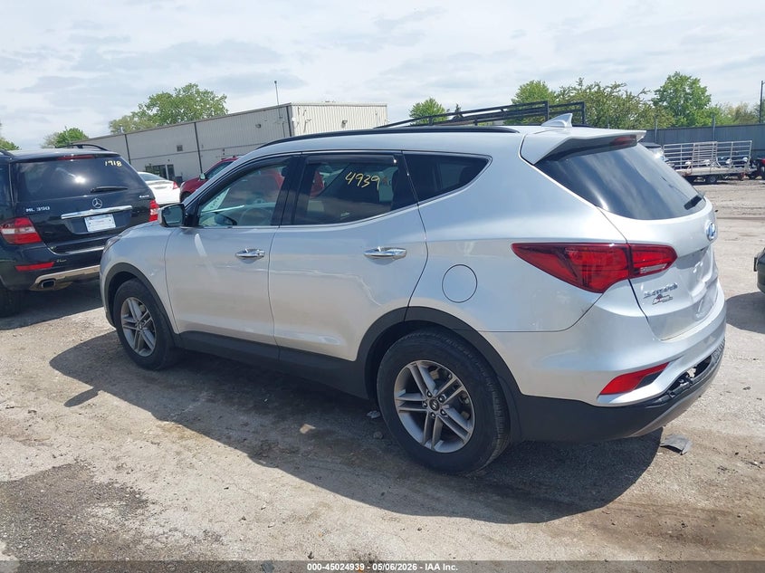 2017 Hyundai Santa fe VIN 5XYZUDLB7HG425740 IAAI salvage auction — REAR END, Salvage (Illinois), sold $3,200 on 2026-07-13 (photo 3)