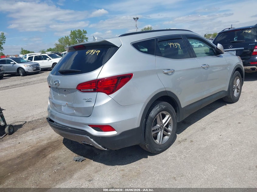 2017 Hyundai Santa fe VIN 5XYZUDLB7HG425740 IAAI salvage auction — REAR END, Salvage (Illinois), sold $3,200 on 2026-07-13 (photo 4)