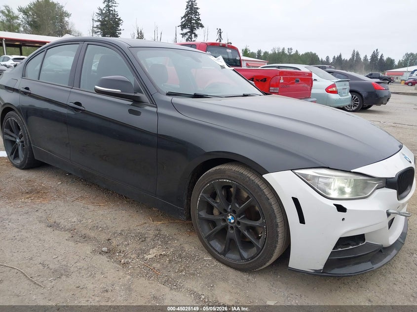 2013 BMW 3er VIN WBA3A9C5XDF475595 IAAI salvage auction — LEFT FRONT, Salvage (Texas), sold $1,550 on 2026-08-05 (photo 1)