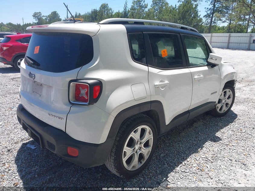 2016 Jeep Renegade VIN ZACCJADT1GPC61405 IAAI salvage auction — FRONT END, Rebuildable (Florida), sold $725 on 2026-08-20 (photo 4)