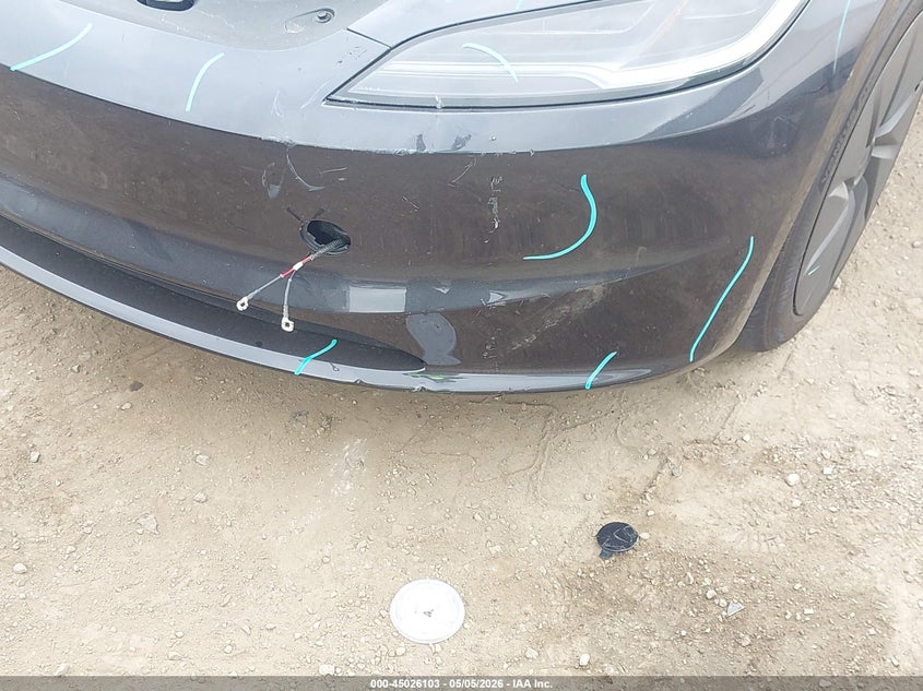 2025 Tesla Model 3 VIN 5YJ3E1EA2SF126967 IAAI salvage auction — FRONT END, Original (Texas), sold $19,100 on 2026-07-09 (photo 6)