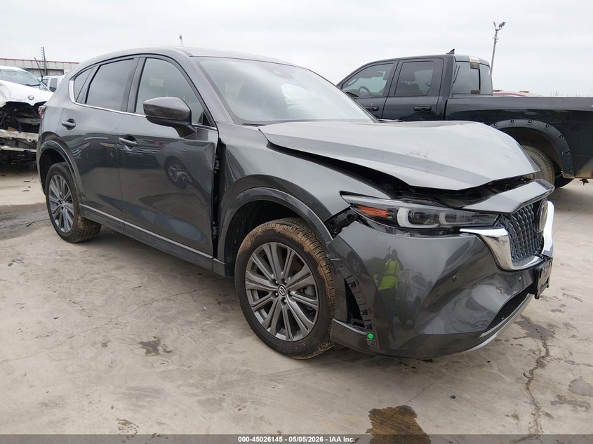 2025 Mazda Cx-5 VIN JM3KFBXYXS0598493 IAAI salvage auction — LEFT FRONT, Original (Texas), sold $9,100 on 2026-07-14 (photo 1)