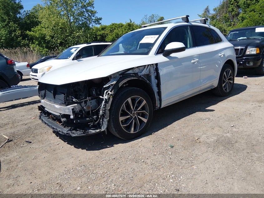 2022 Audi Q5 VIN WA1EAAFY9N2076005 IAAI salvage auction — FRONT END, Salvage - Greater Than 75% (Maryland), sold $13,400 on 2026-08-01 (photo 2)