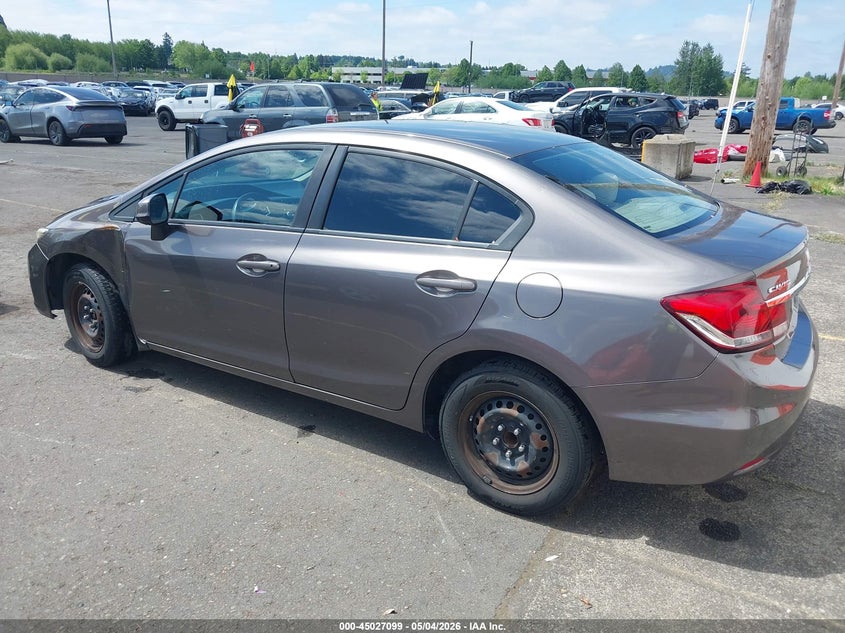 2013 Honda Civic VIN 19XFB2F50DE231805 IAAI salvage auction — REAR END, Salvage (Oregon), sold $825 on 2026-07-09 (photo 3)