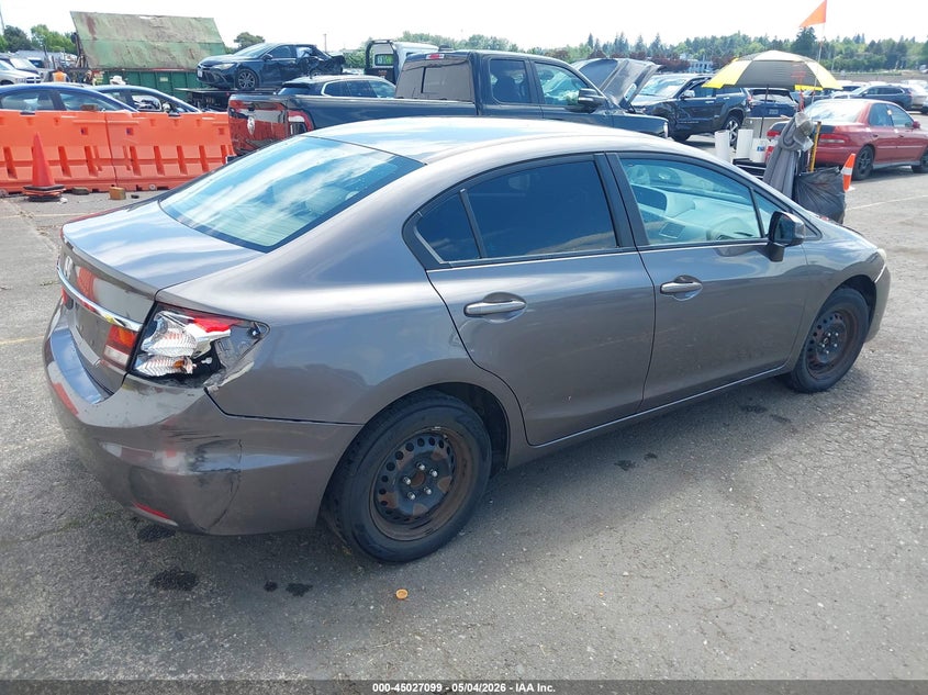 2013 Honda Civic VIN 19XFB2F50DE231805 IAAI salvage auction — REAR END, Salvage (Oregon), sold $825 on 2026-07-09 (photo 4)