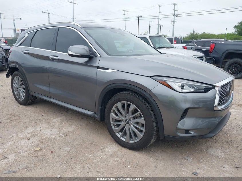 2025 Infiniti Qx50 VIN 3PCAJ5BB1SF105079 IAAI salvage auction — LEFT REAR, Salvage (Texas), sold $11,000 on 2026-08-17 (photo 1)