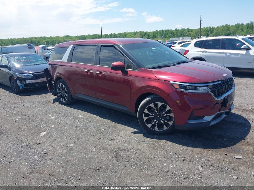 2024 Kia Carnival VIN KNDNC5H37R6339390 IAAI salvage auction — FRONT END, Salvage - 75% Or Less (Maryland), sold $6,950 on 2026-07-27 (photo 1)