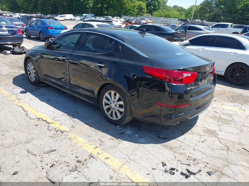 2015 Kia Optima VIN 5XXGN4A70FG410212 IAAI salvage auction — FRONT & REAR, Salvage (Georgia), sold $825 on 2026-07-15 (photo 3)
