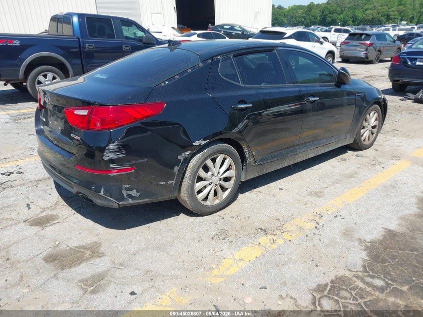 2015 Kia Optima VIN 5XXGN4A70FG410212 IAAI salvage auction — FRONT & REAR, Salvage (Georgia), sold $825 on 2026-07-15 (photo 4)