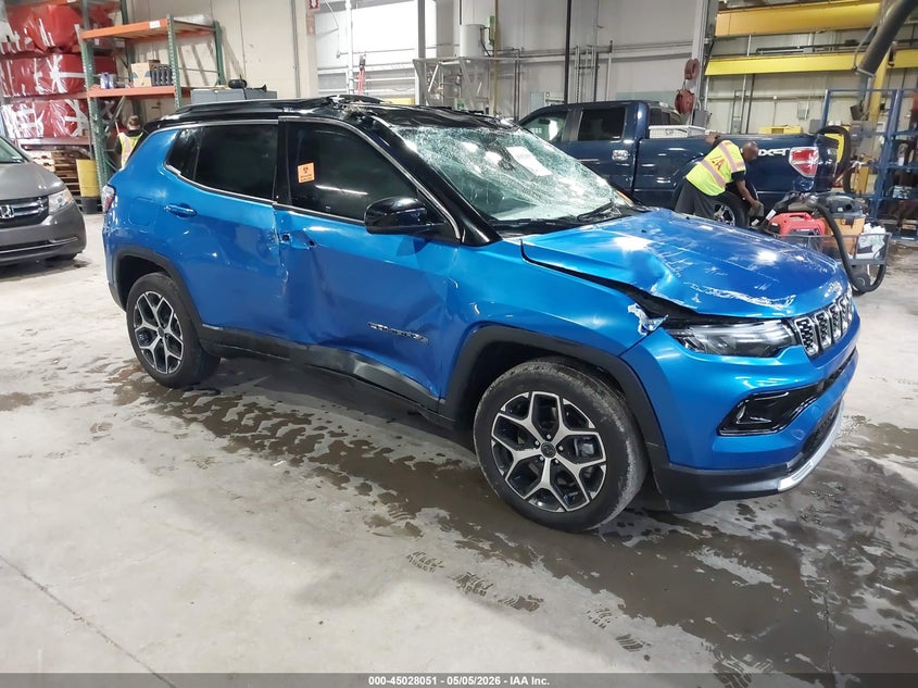 2025 Jeep Compass VIN 3C4NJDCN5ST577873 IAAI salvage auction — ROLLOVER, Salvage (Indiana), sold $1,750 on 2026-07-09 (photo 1)