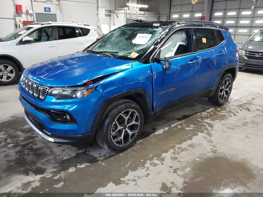 2025 Jeep Compass VIN 3C4NJDCN5ST577873 IAAI salvage auction — ROLLOVER, Salvage (Indiana), sold $1,750 on 2026-07-09 (photo 2)